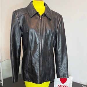 Preston & York Classic Black Leather Jacket